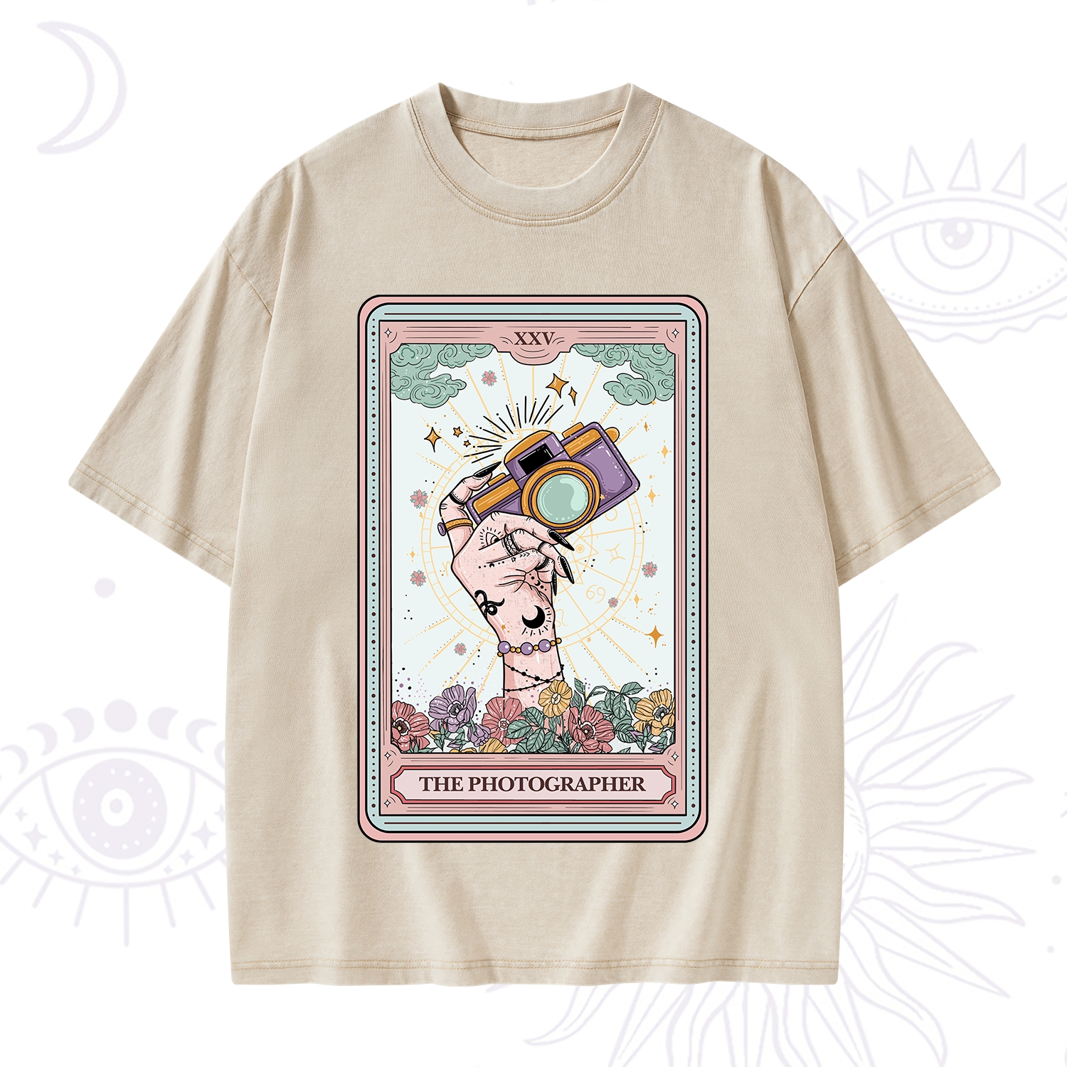 Purplehecate The Photographer Tarot Card Washed T-Shirt