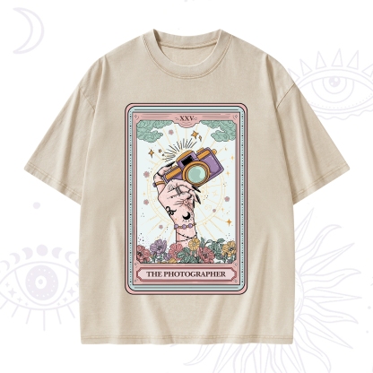 Purplehecate The Photographer Tarot Card Washed T-Shirt