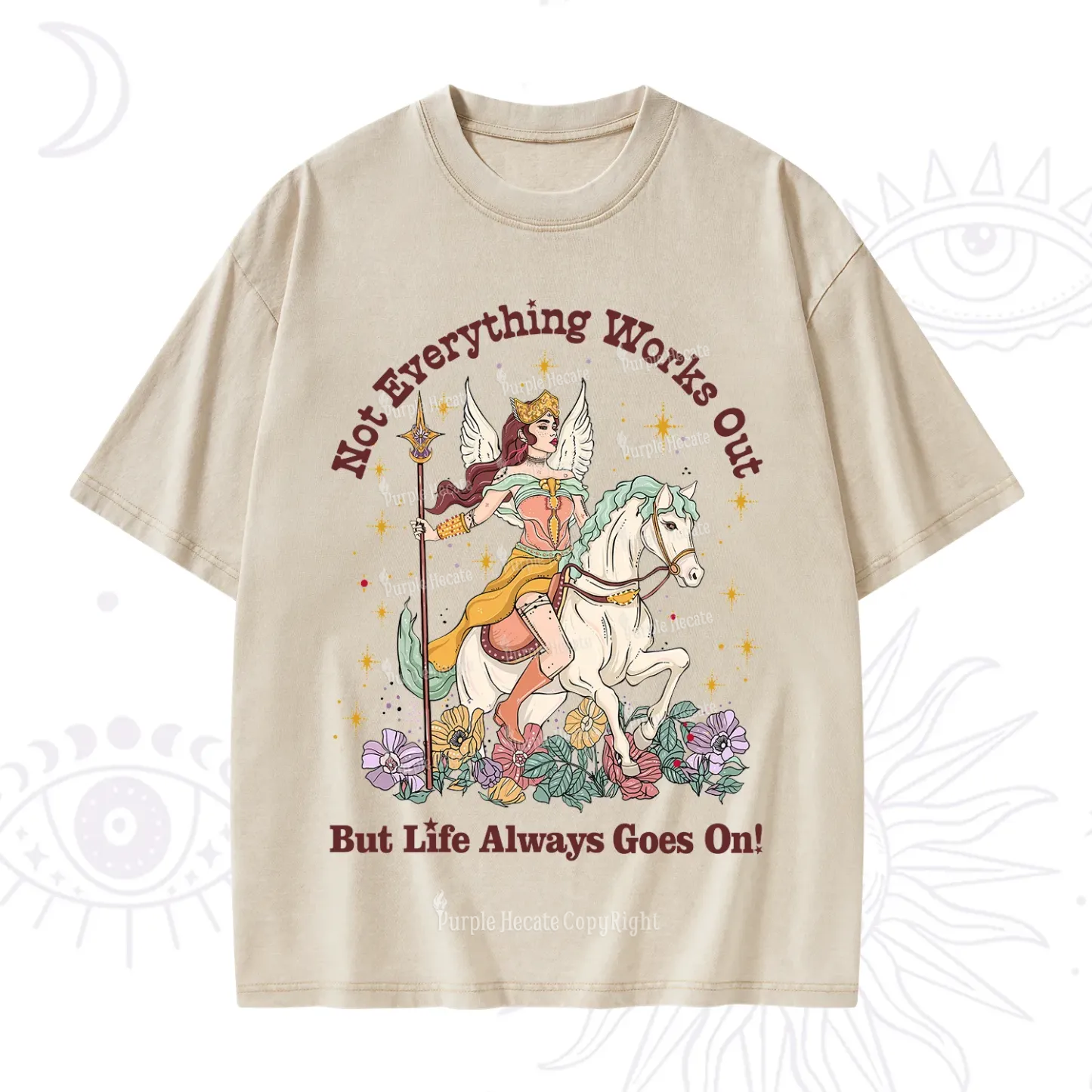Purplehecate Not Everything Works Out But Life Always Goes On Washed T-Shirt