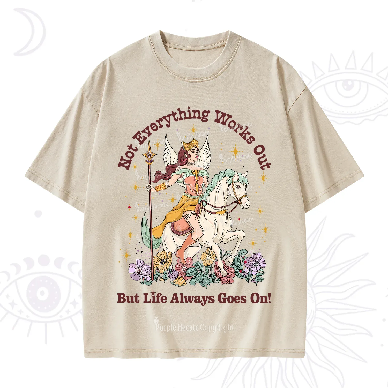 Purplehecate Not Everything Works Out But Life Always Goes On Washed T-Shirt