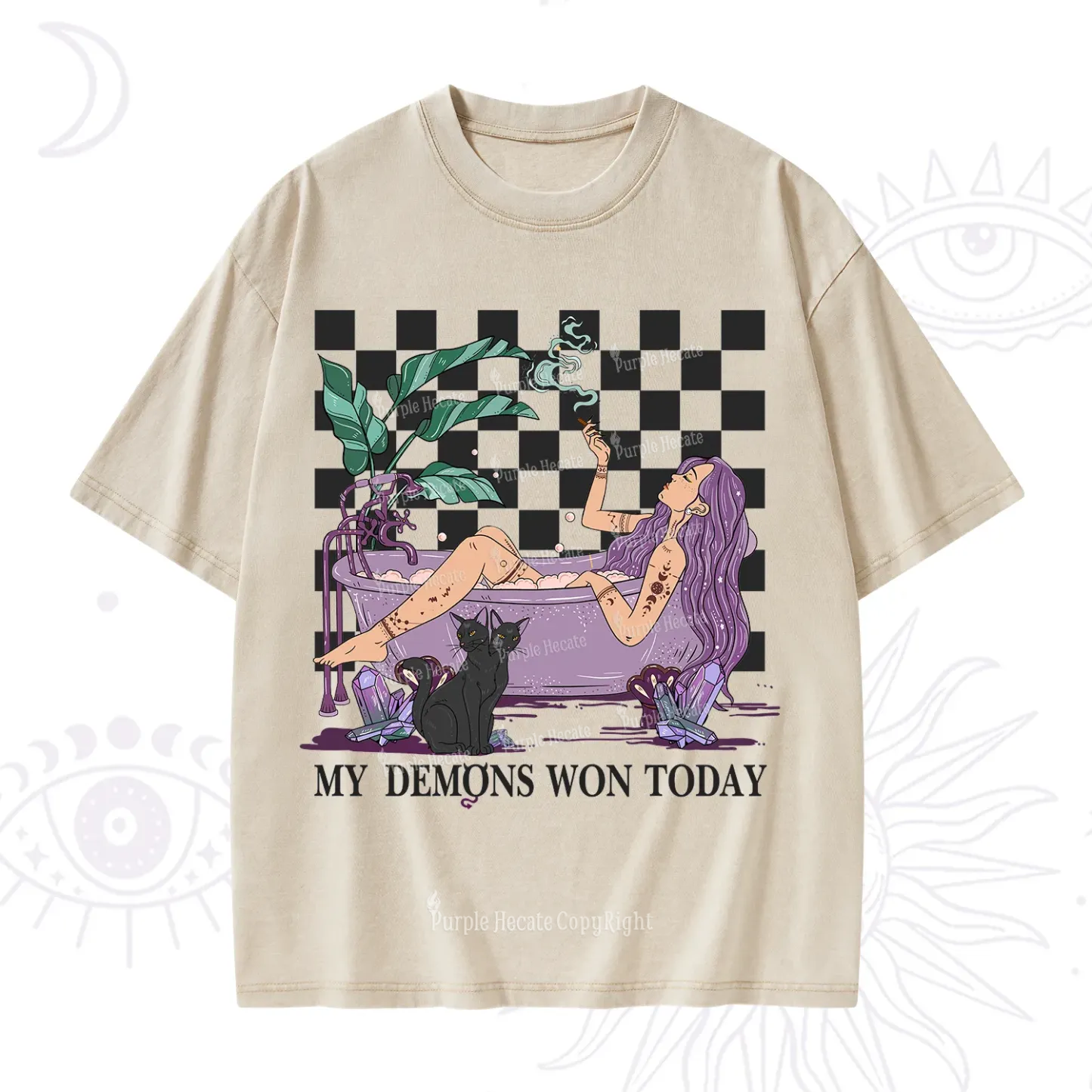 Purplehecate My Demons Won Today Washed T-Shirt