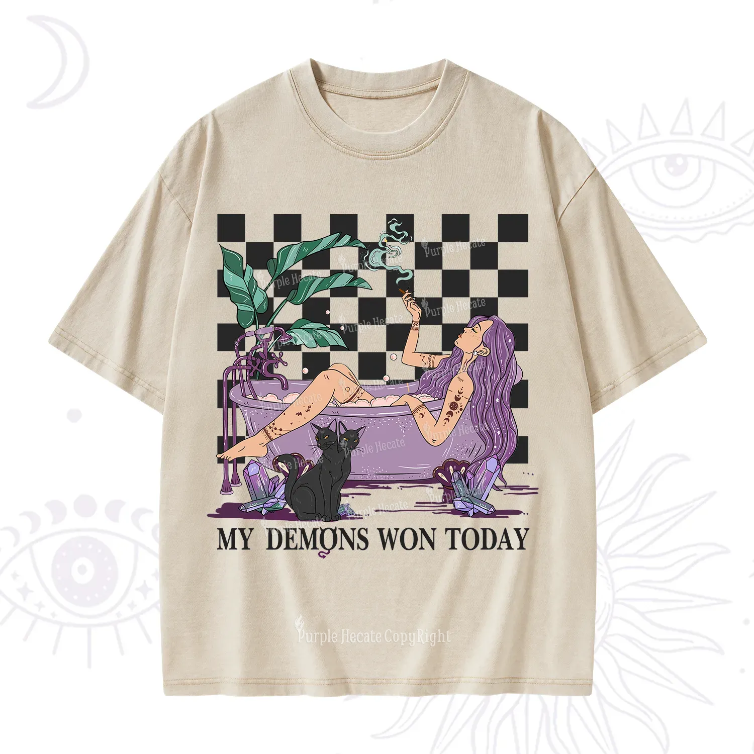 Purplehecate My Demons Won Today Washed T-Shirt