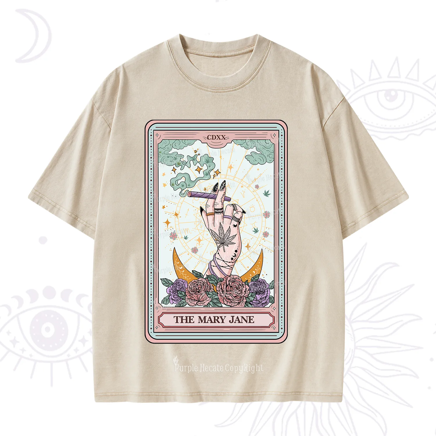 Purplehecate The Mary Jane Tarot Washed T-Shirt