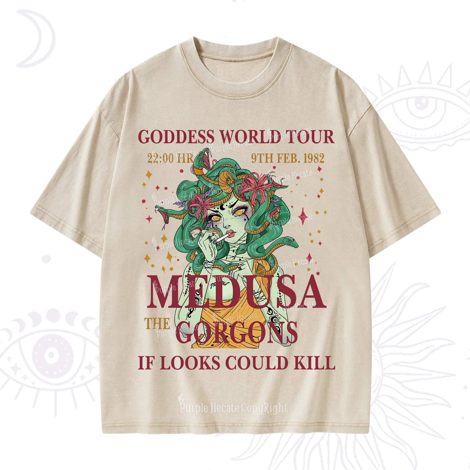 Purplehecate Medusa The Gorgons Washed T-Shirt