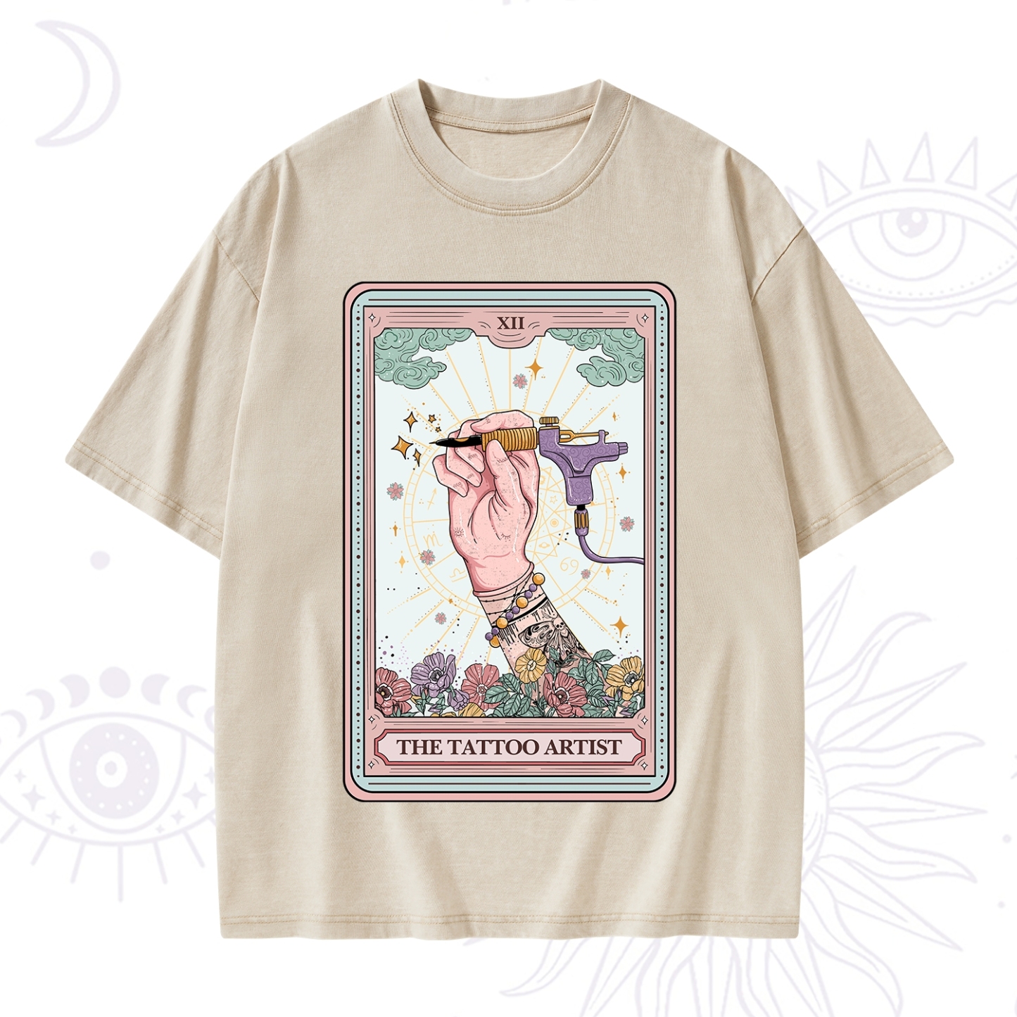 Purplehecate The Tattoo Artist Tarot Card Washed T-Shirt