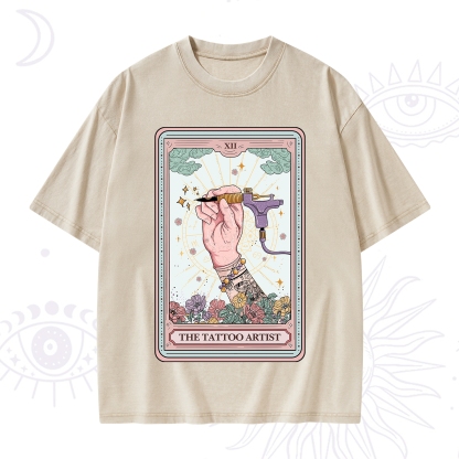 Purplehecate The Tattoo Artist Tarot Card Washed T-Shirt