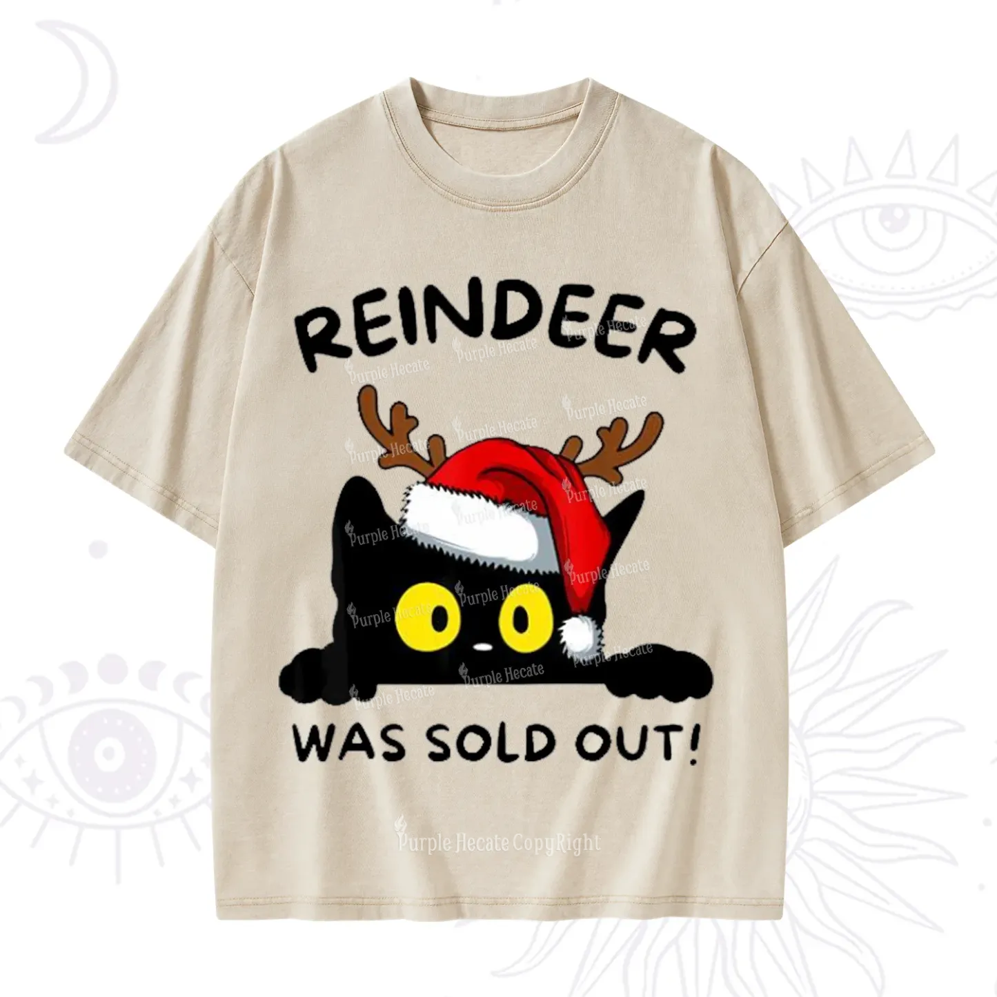 Purplehecate Reindeer Was Sold Out Christmas Washed T-Shirt