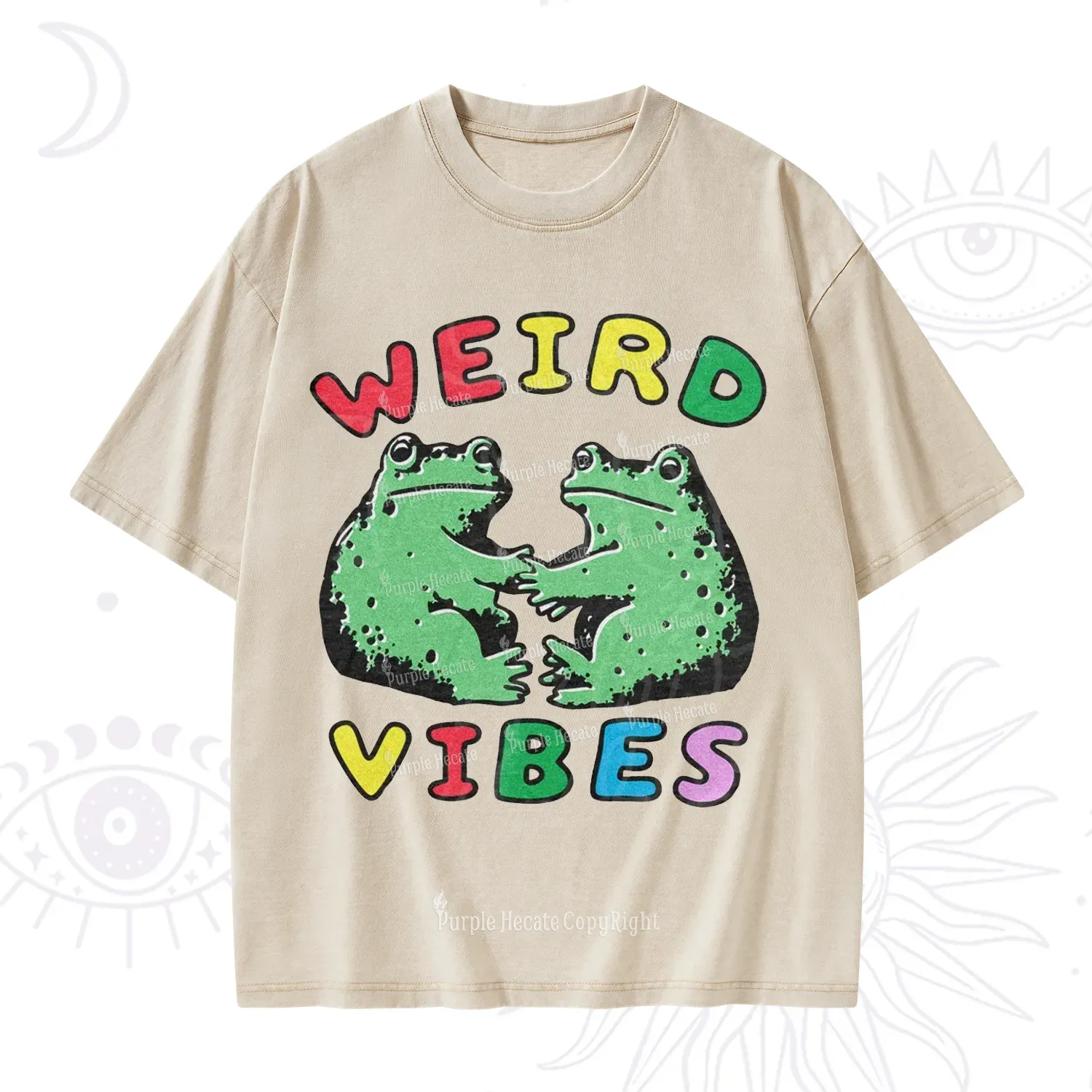 Purplehecate Weird Frog Vibes Washed T-Shirt