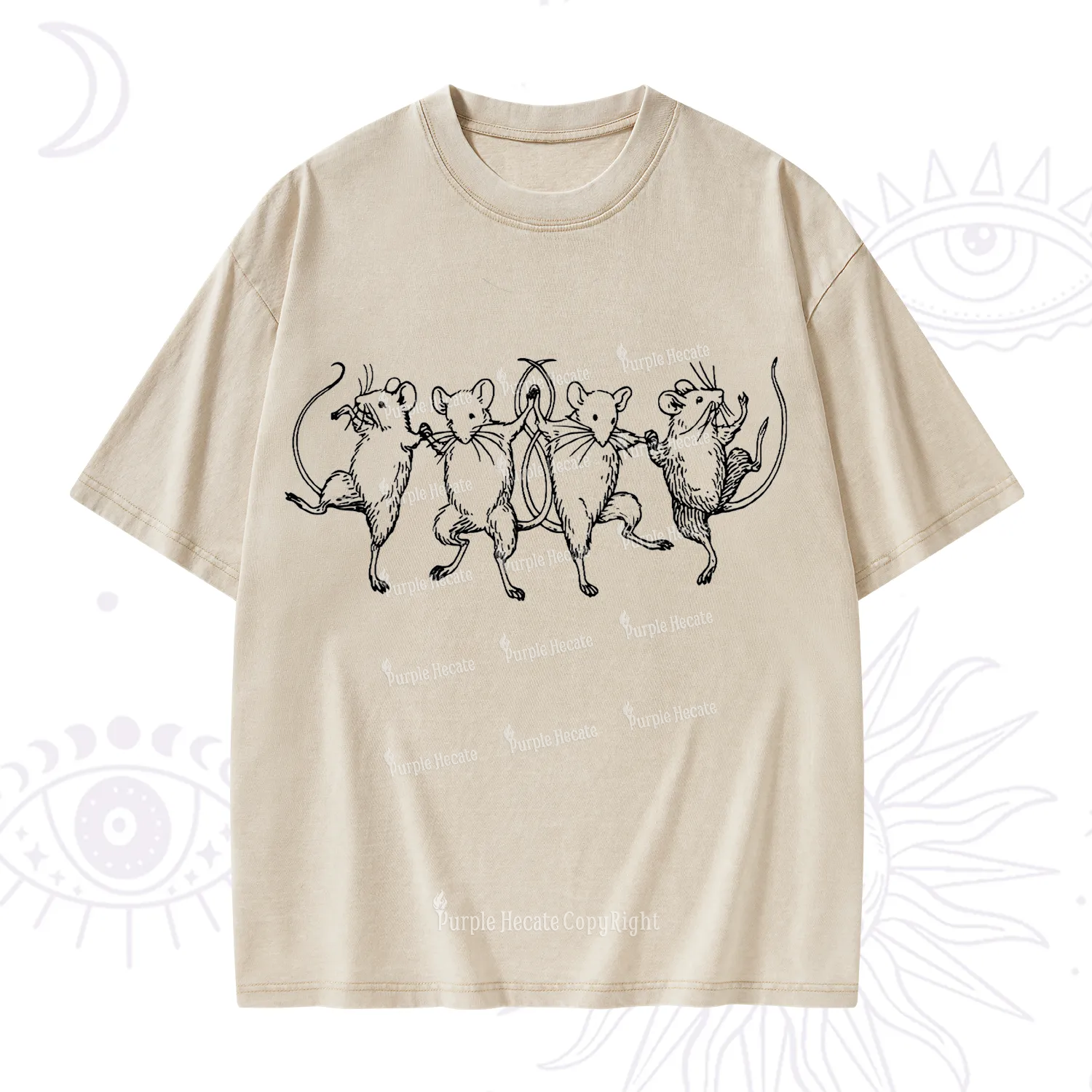Purplehecate Dancing Rats Washed T-Shirt