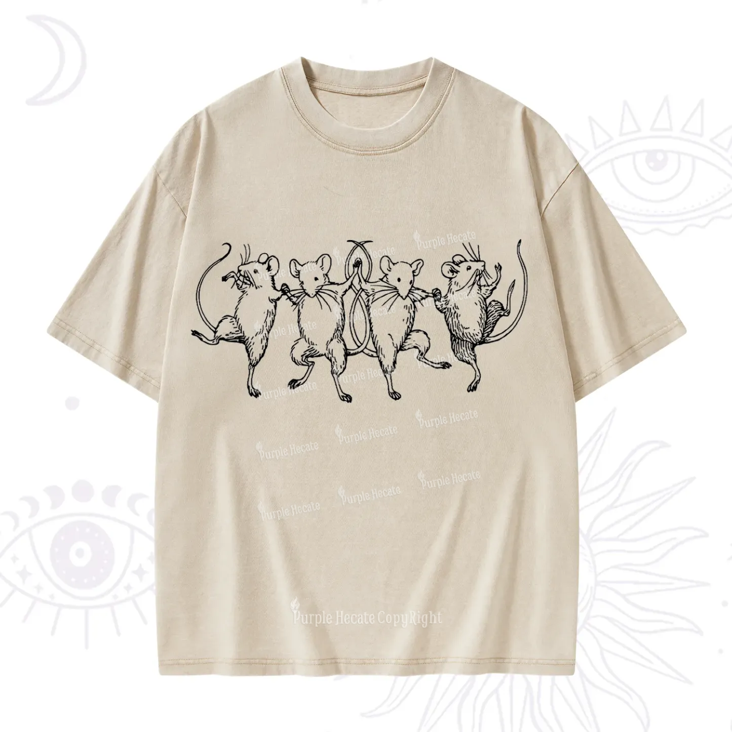 Purplehecate Dancing Rats Washed T-Shirt