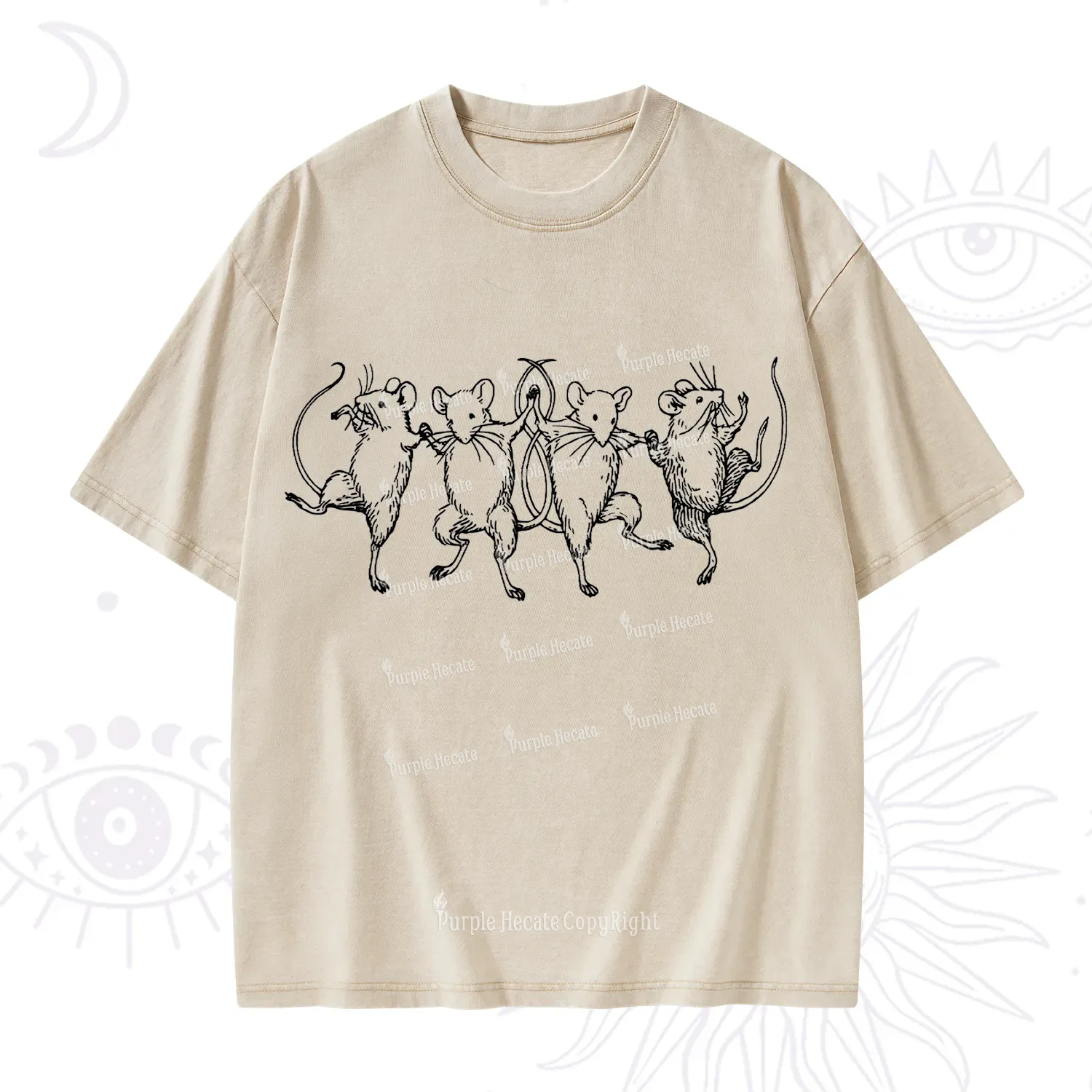 Purplehecate Dancing Rats Washed T-Shirt