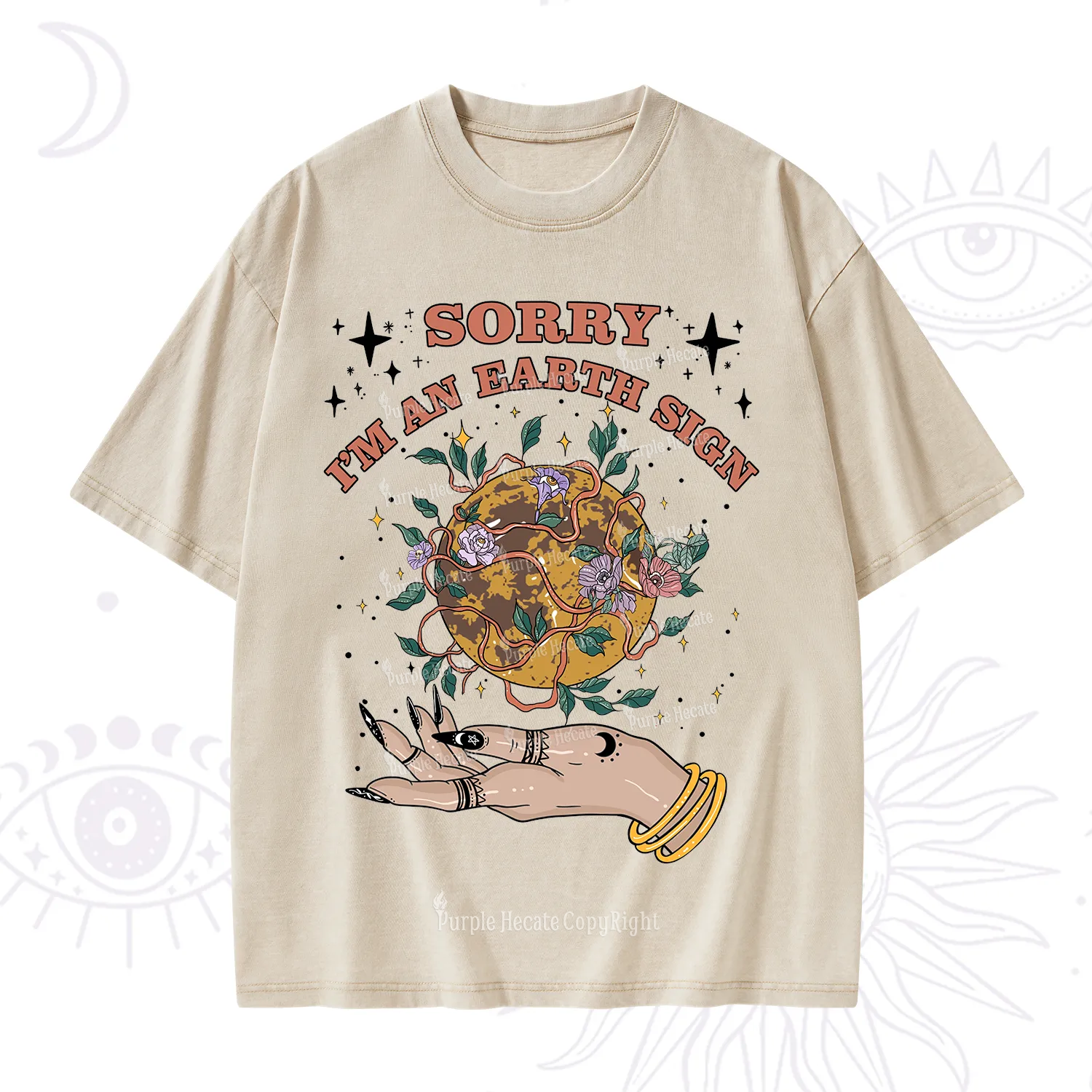 Purplehecate Sorry I'm An Earth Sign Washed T-Shirt