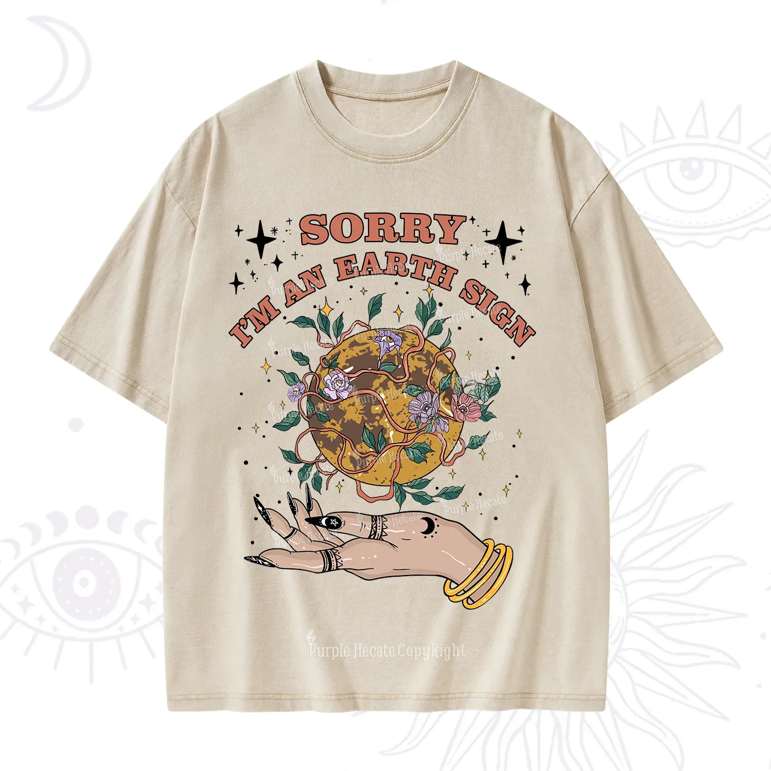 Purplehecate Sorry I'm An Earth Sign Washed T-Shirt