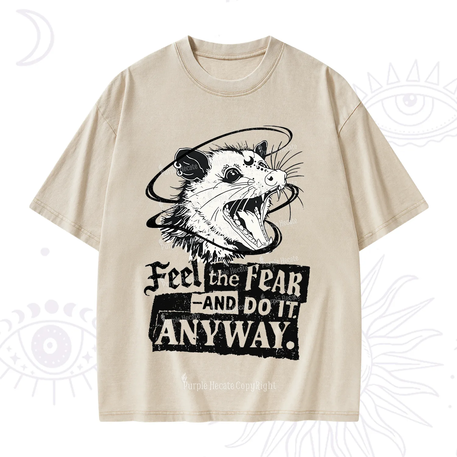 Purplehecate Feel The Fear And Do It Anyway Washed T-Shirt