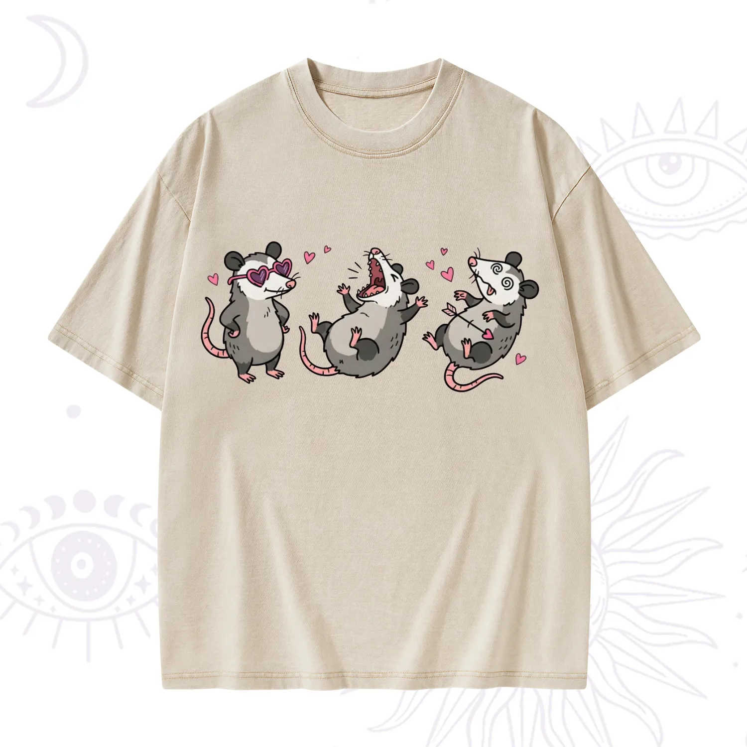 Purplehecate Funny Opossum Valentine Washed T-Shirt