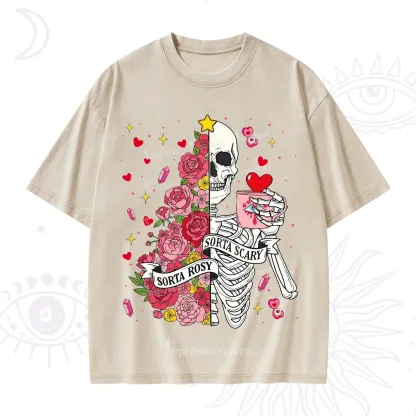 Purplehecate Sorta Rosy Sorta Scary Valentine Washed T-Shirt