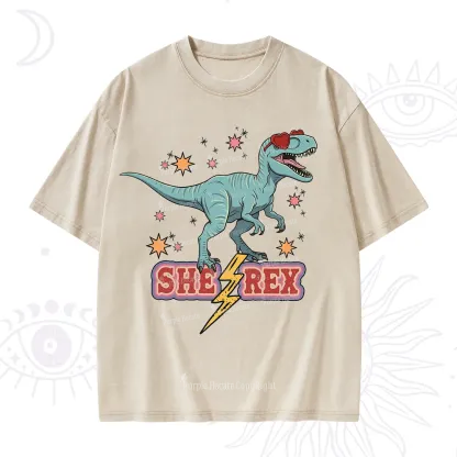 Purplehecate She Rex Dinosaur Washed T-Shirt