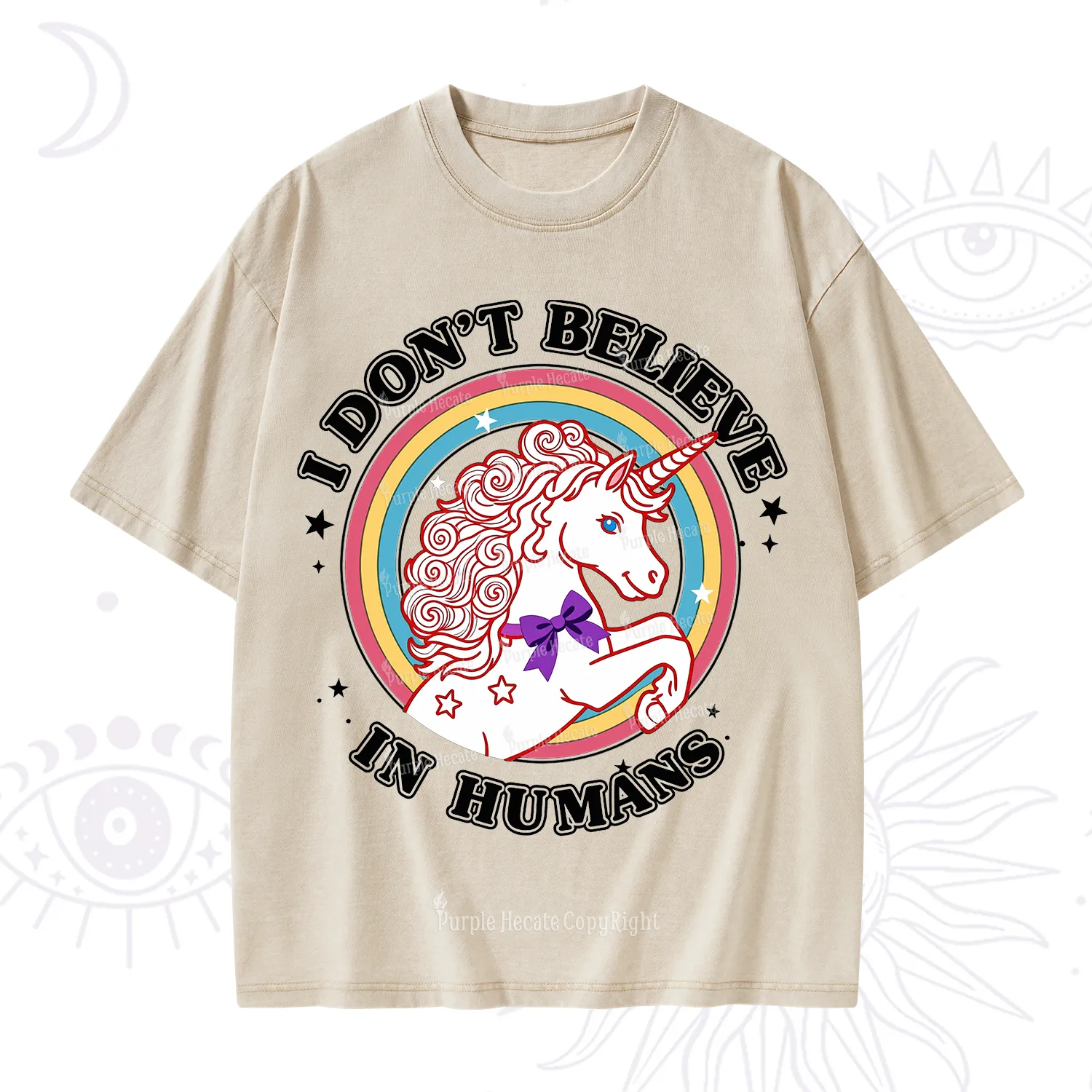 Purplehecate I Don't Believe In Humans Washed T-Shirt