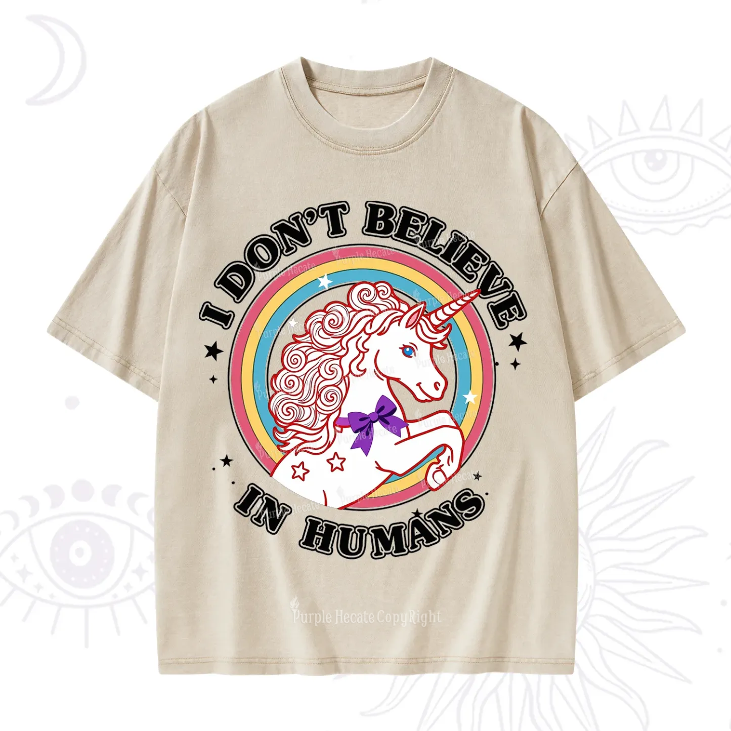 Purplehecate I Don't Believe In Humans Washed T-Shirt