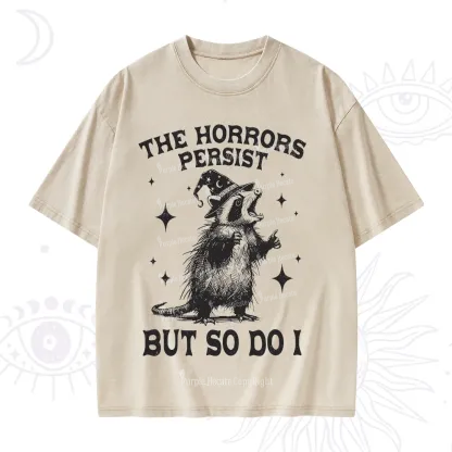 Purplehecate The Horrors Persist But So Do I Washed T-Shirt