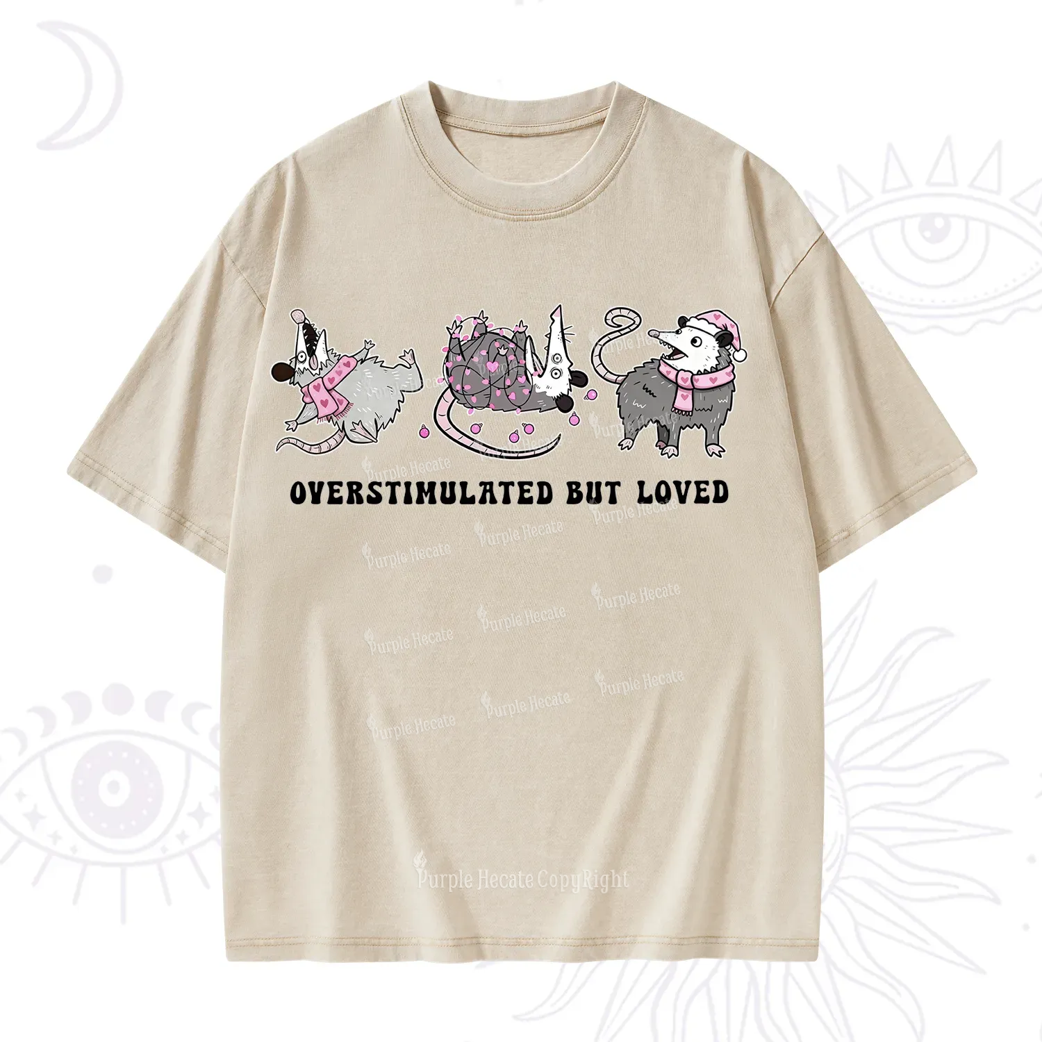 Purplehecate Overstimulated But Loved Valentine Washed T-Shirt