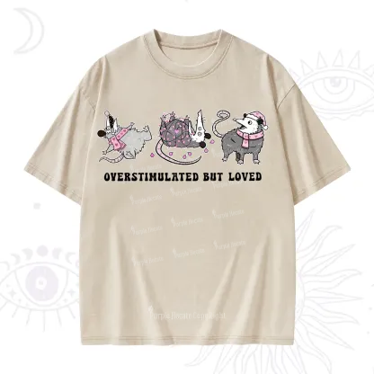 Purplehecate Overstimulated But Loved Valentine Washed T-Shirt