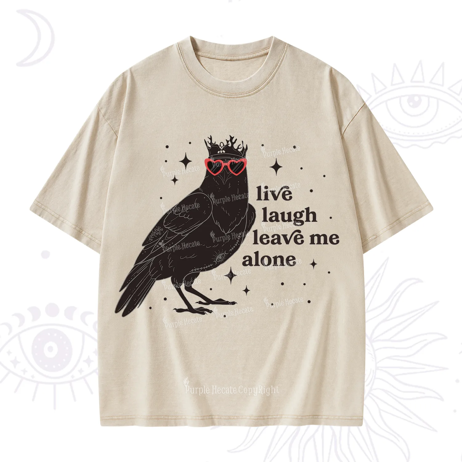 Purplehecate Live Laugh Leave Me Alone Washed T-Shirt