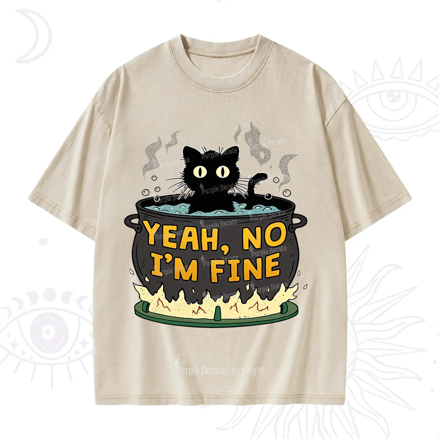 Purplehecate Yeah No I'm Fine Washed T-Shirt