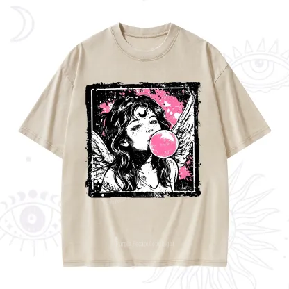 Purplehecate Grunge Angel with Bubblegum Washed T-Shirt