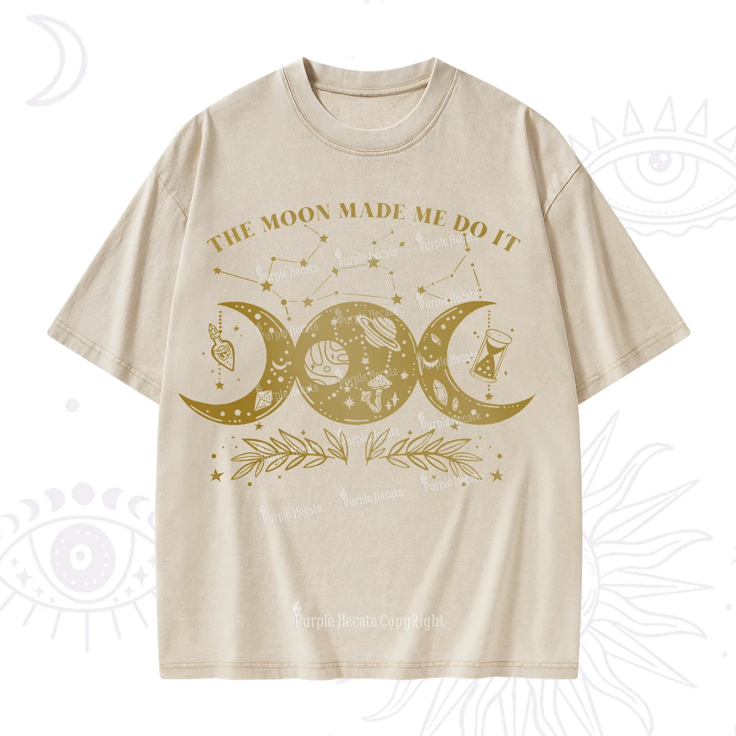 Purplehecate The Moon Made Me Do Itd Washed T-Shirt