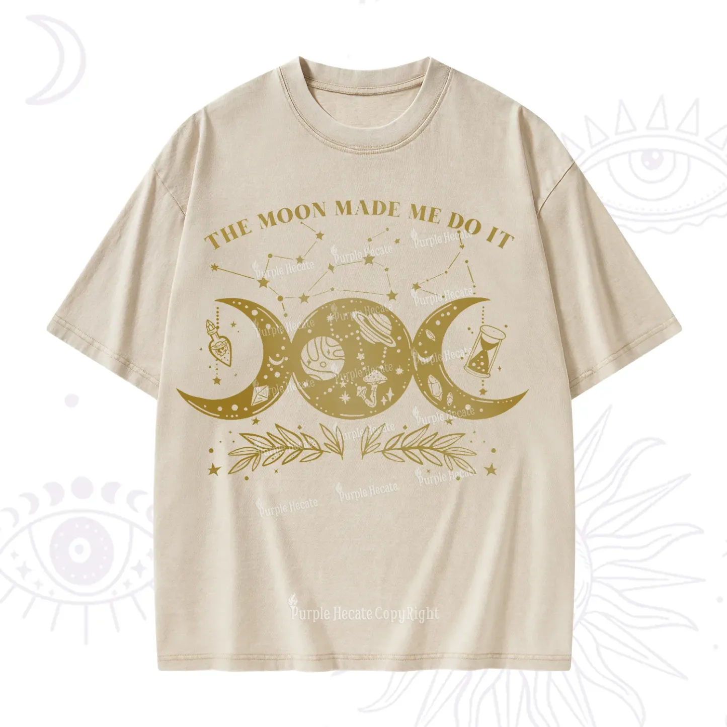 Purplehecate The Moon Made Me Do Itd Washed T-Shirt
