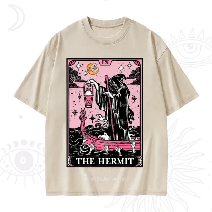 Purplehecate The Hermit Tarot Card Washed T-Shirt