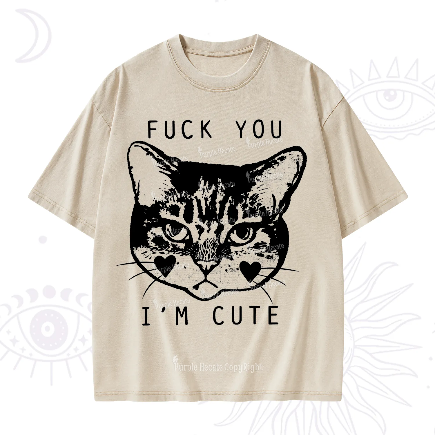 Purplehecate Fuck You I'm Cute Washed T-Shirt