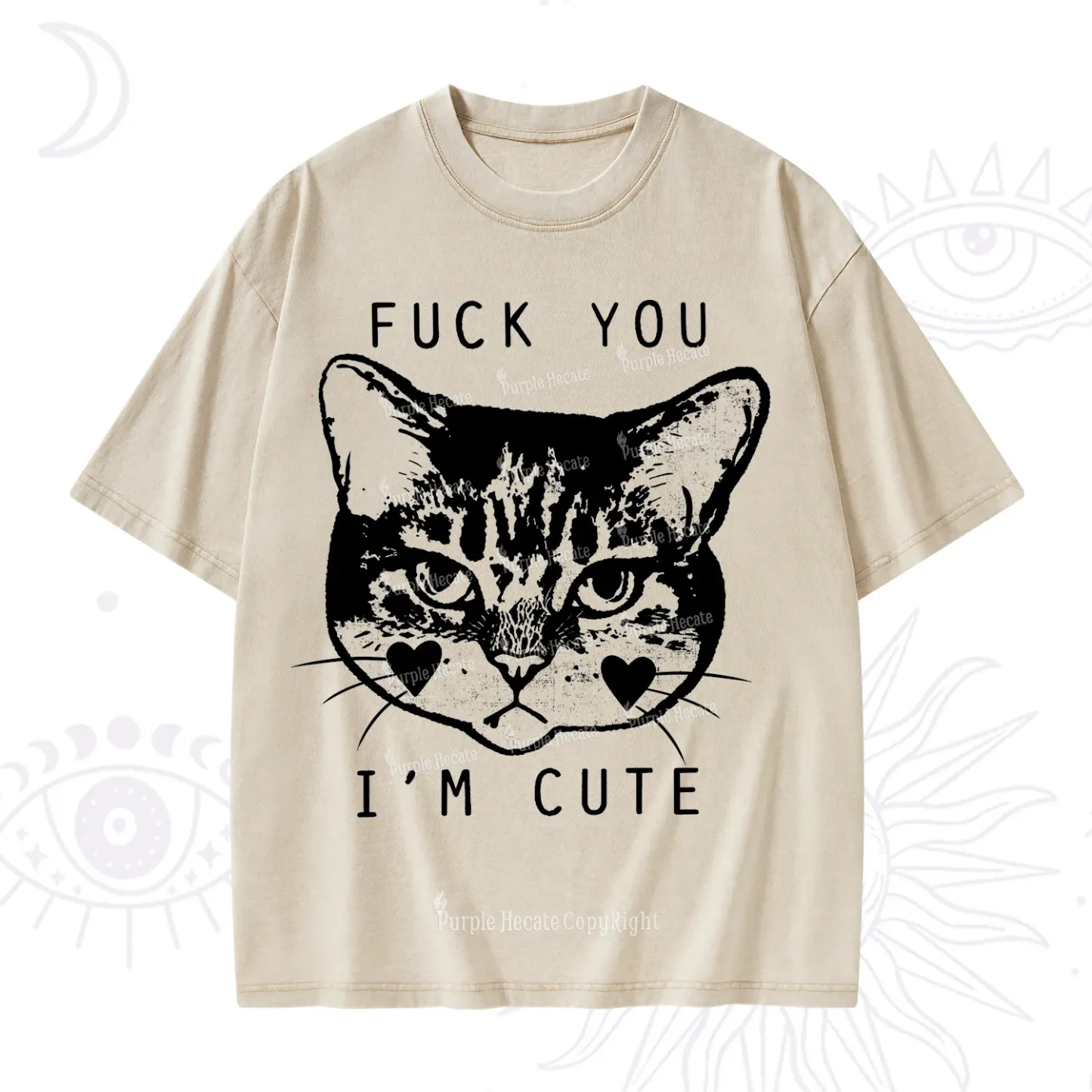 Purplehecate Fuck You I'm Cute Washed T-Shirt