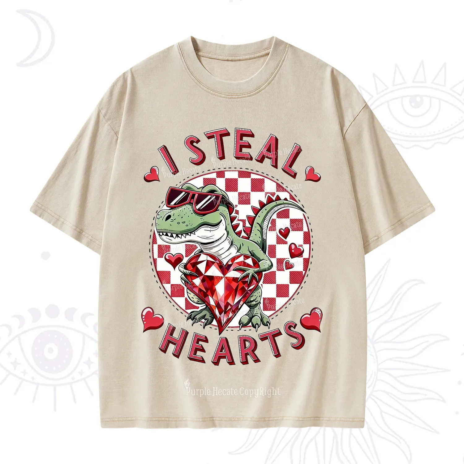 Purplehecate I Steal Hearts Valentine Washed T-Shirt