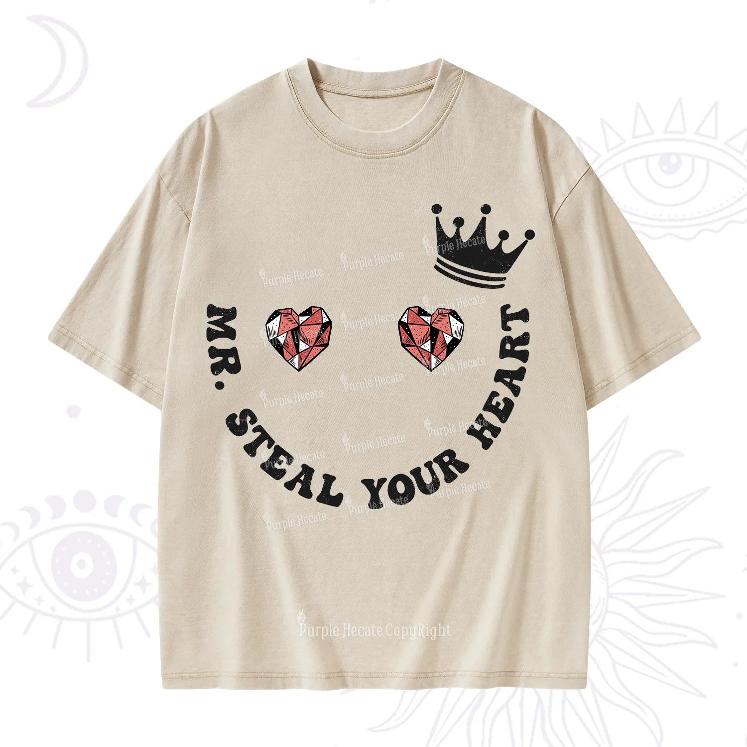 Purplehecate Mr Steal Your Heart Valentine Washed T-Shirt