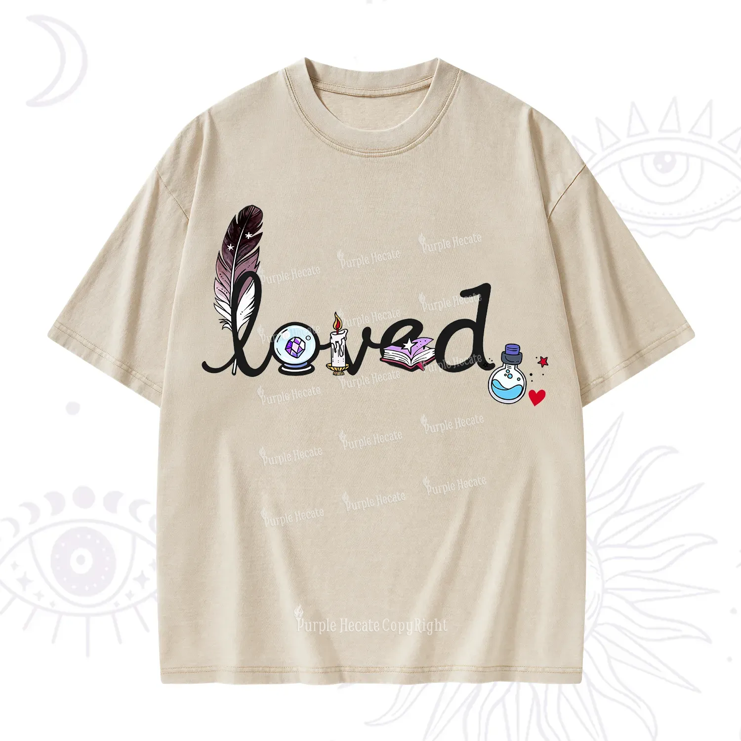 Purplehecate Magical Loved Valentine Washed T-Shirt