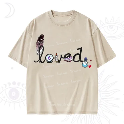Purplehecate Magical Loved Valentine Washed T-Shirt