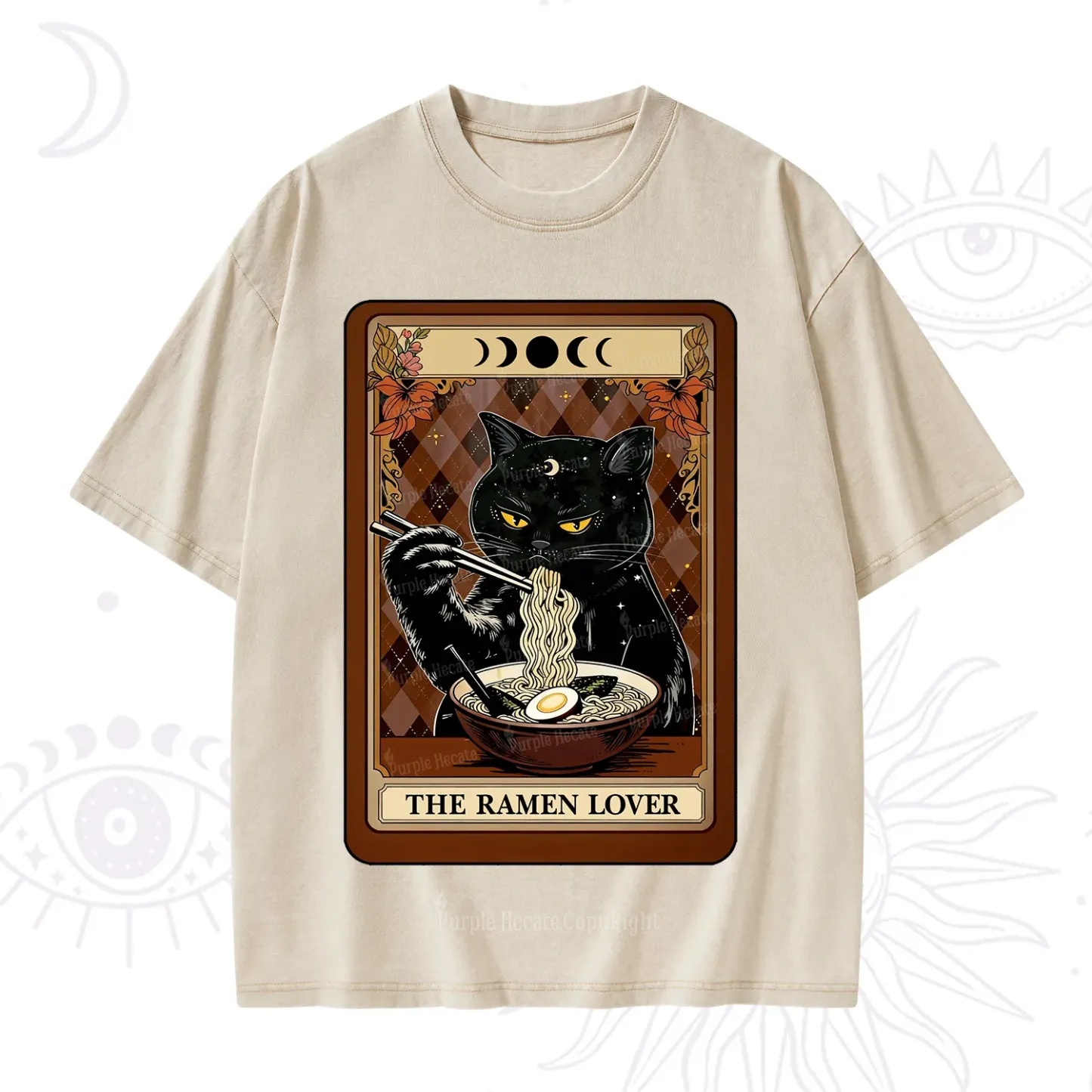Purplehecate The Ramen Lover Tarot Washed T-Shirt