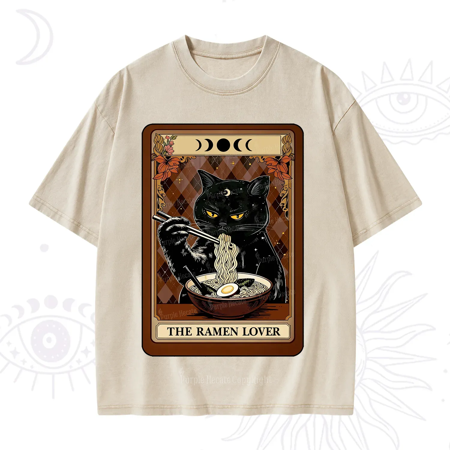 Purplehecate The Ramen Lover Tarot Washed T-Shirt