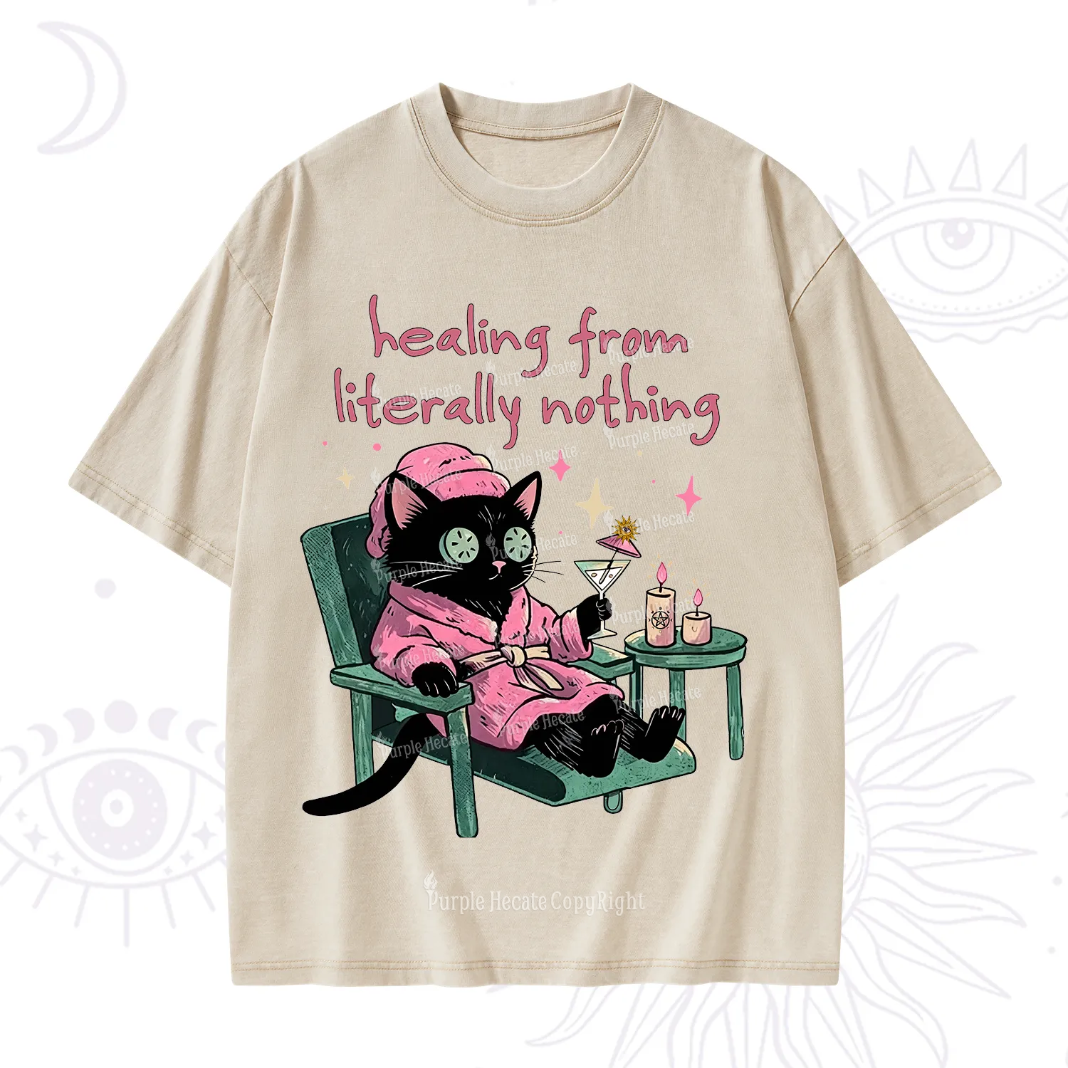 Purplehecate Healing From Literally Nothing Washed T-Shirt