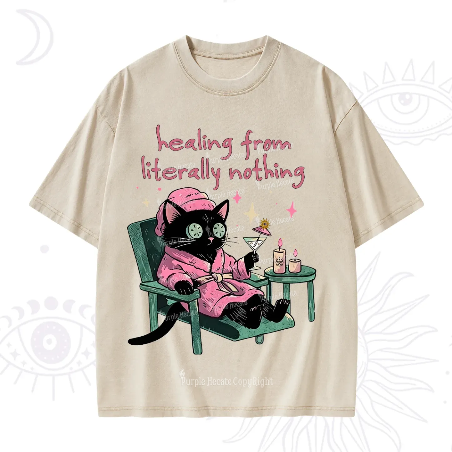 Purplehecate Healing From Literally Nothing Washed T-Shirt