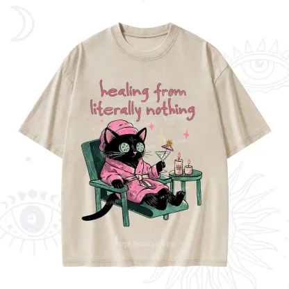 Purplehecate Healing From Literally Nothing Washed T-Shirt