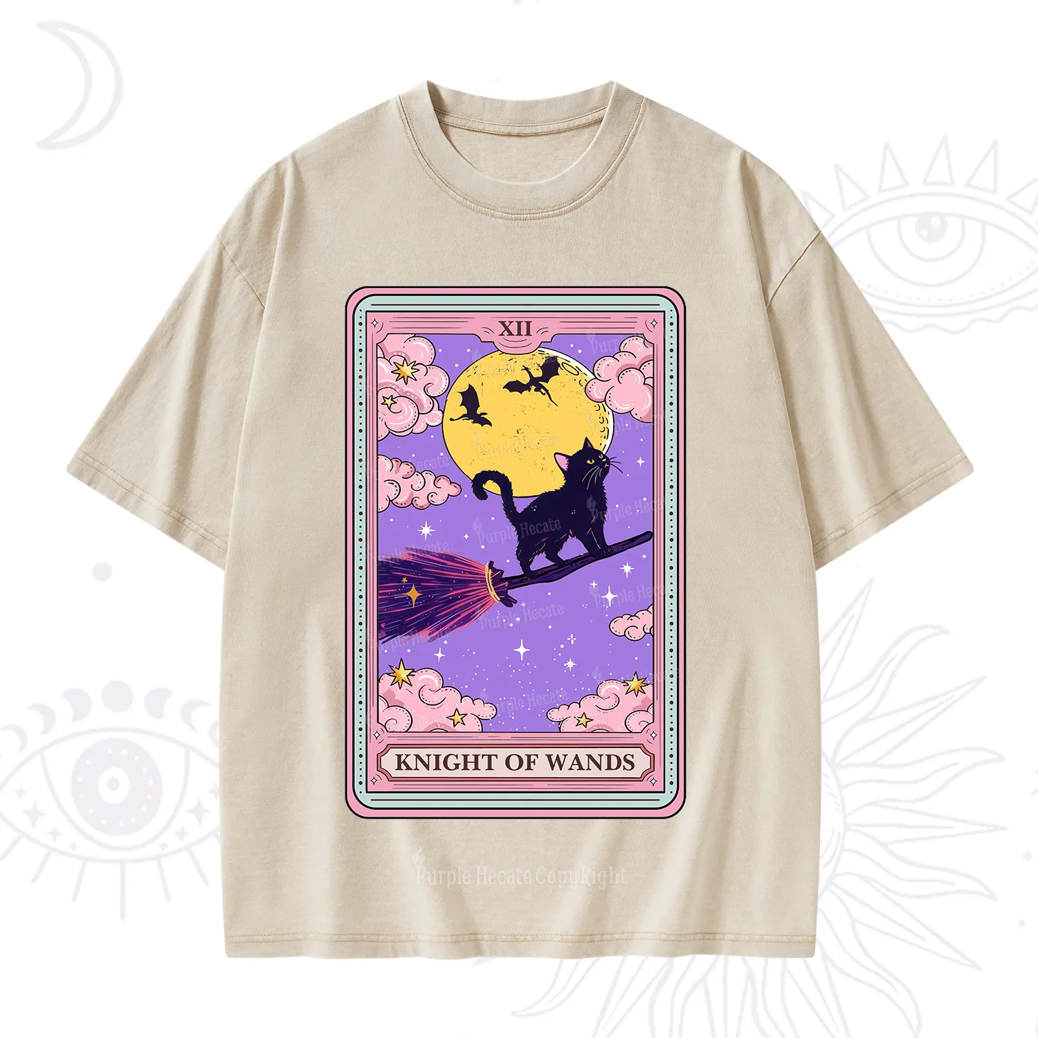 Purplehecate The Knight of Wands Tarot Washed T-Shirt