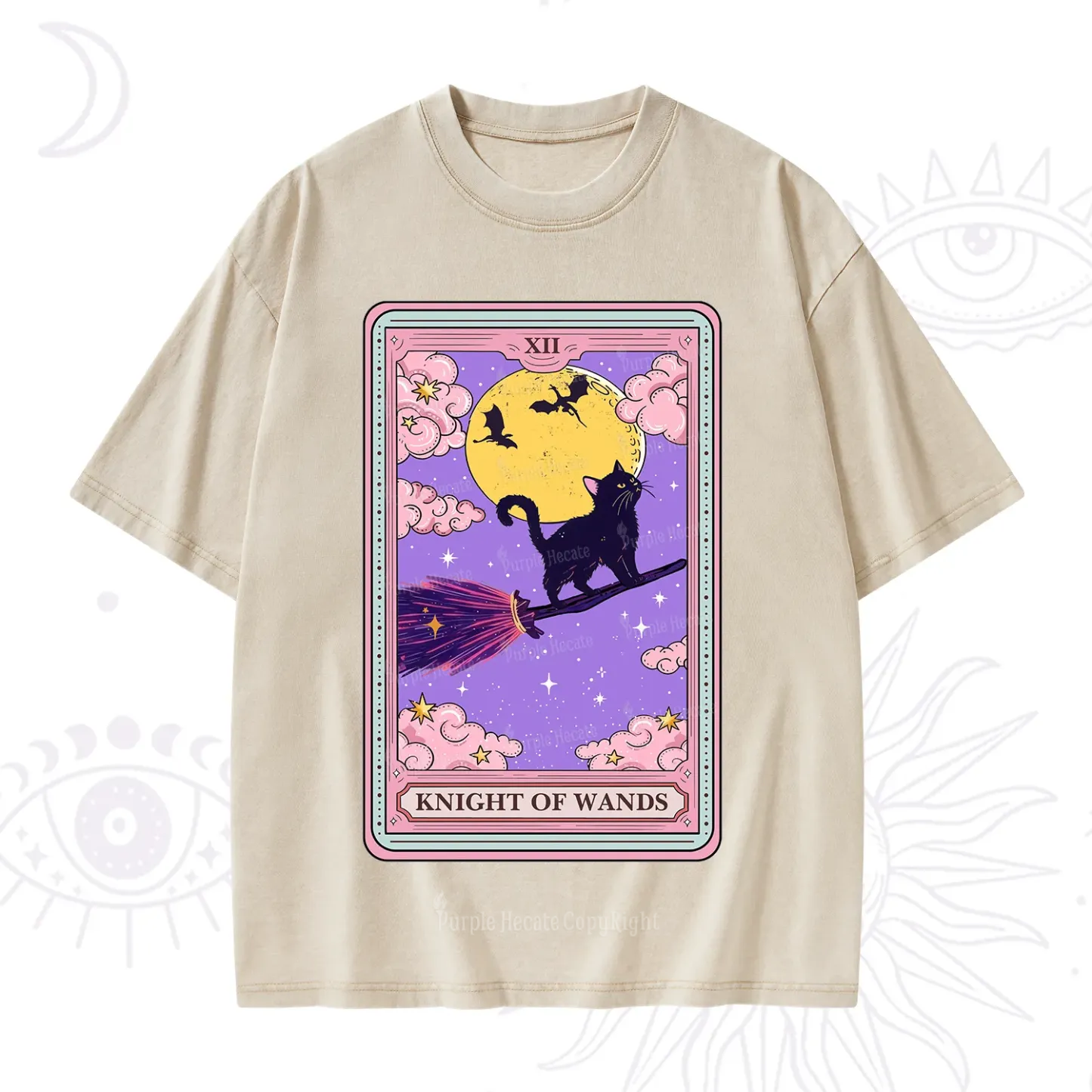 Purplehecate The Knight of Wands Tarot Washed T-Shirt