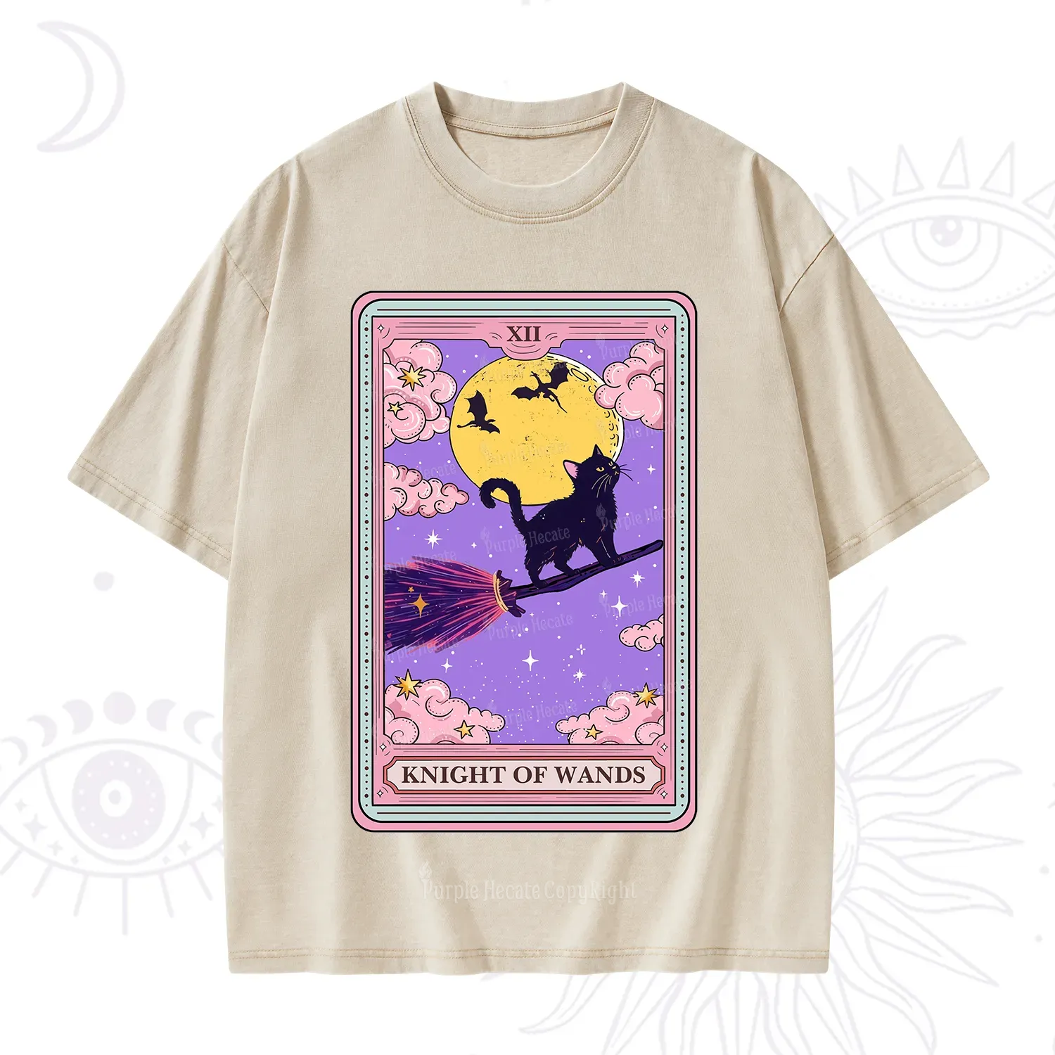 Purplehecate The Knight of Wands Tarot Washed T-Shirt