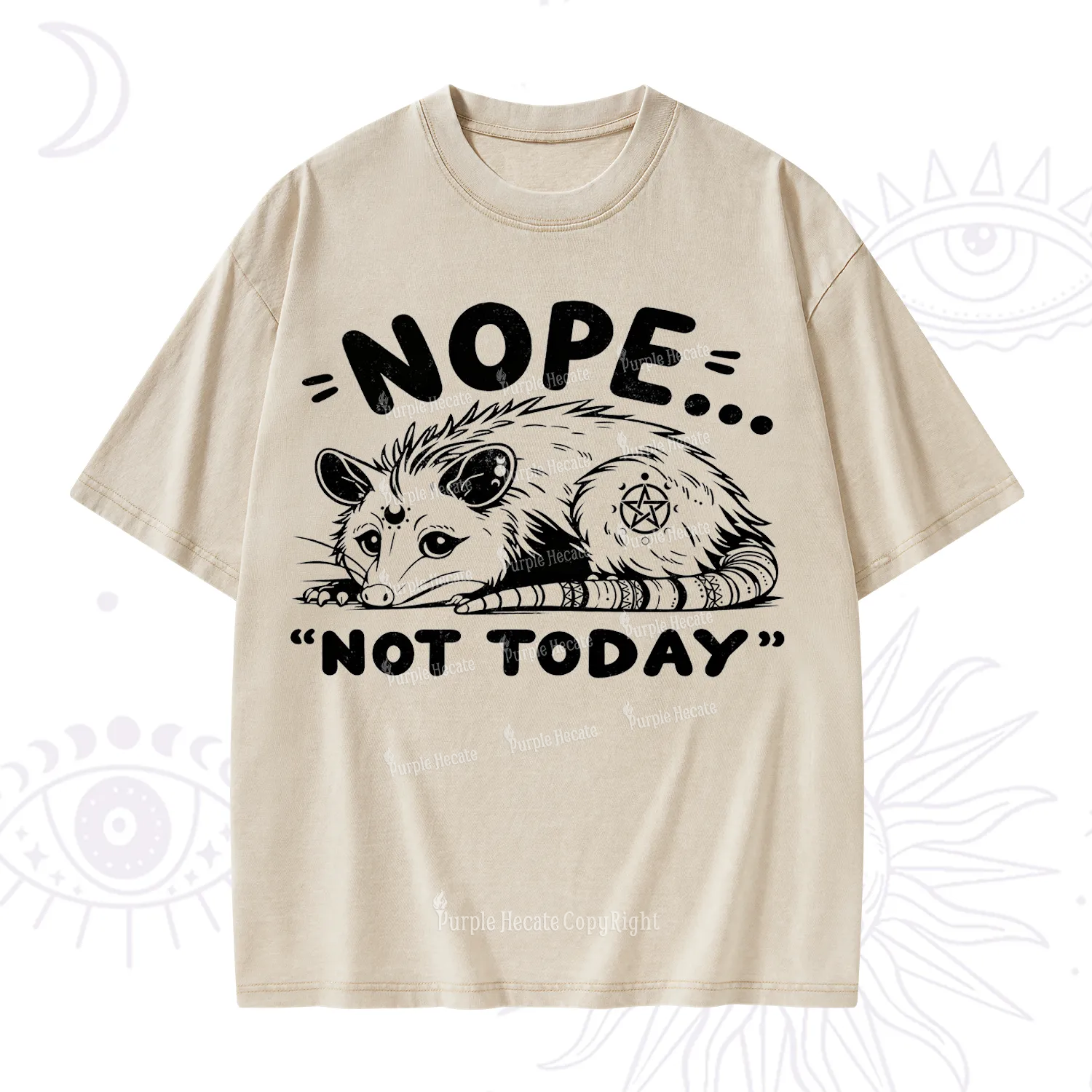 Purplehecate Not Today Possum Washed T-Shirt