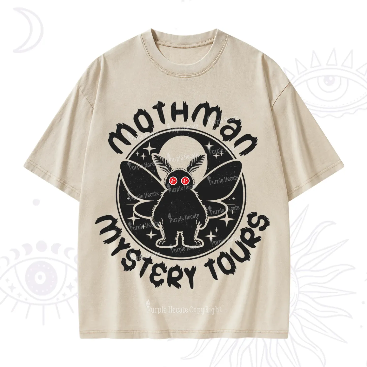 Purplehecate Mothman Mystery Tours Washed T-Shirt