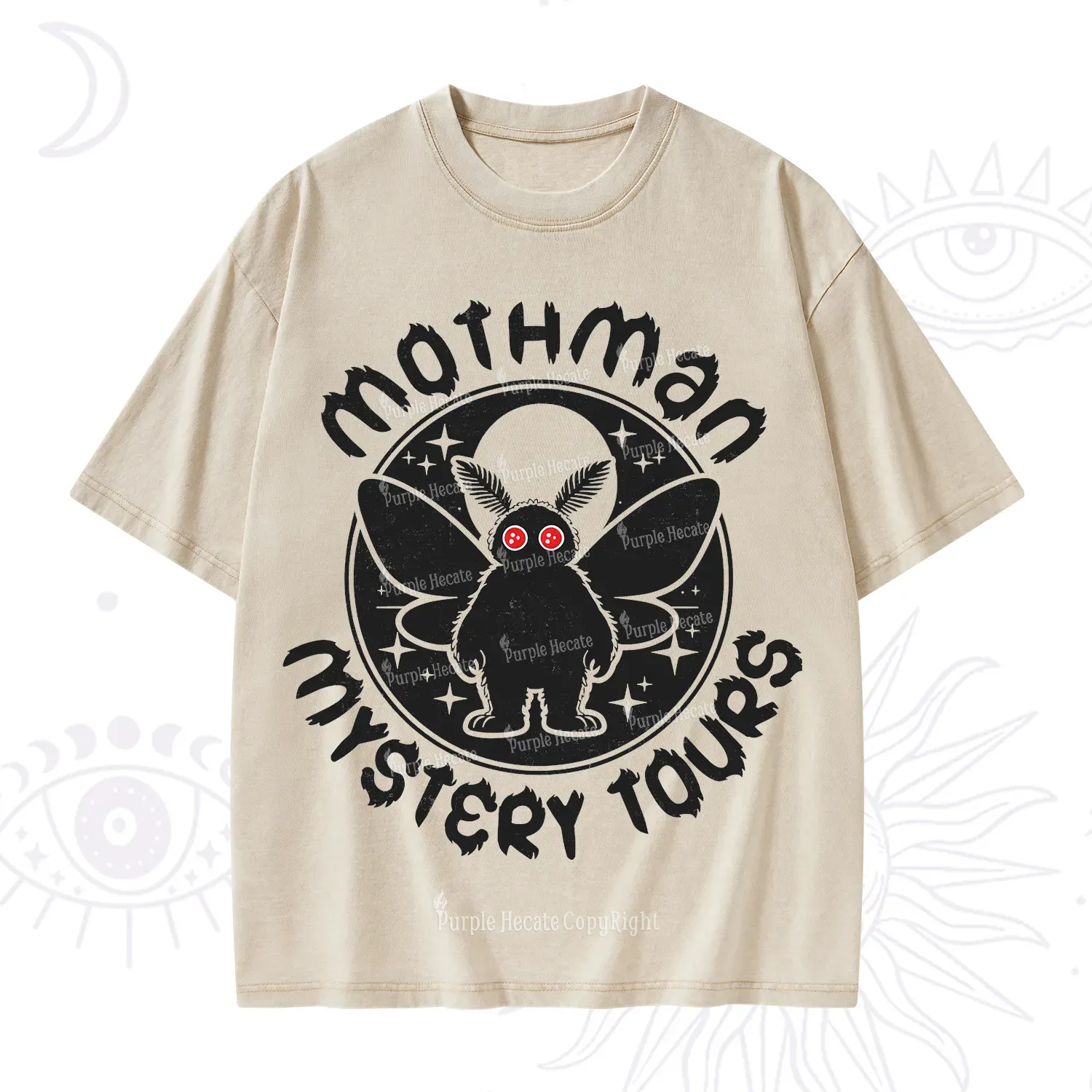 Purplehecate Mothman Mystery Tours Washed T-Shirt