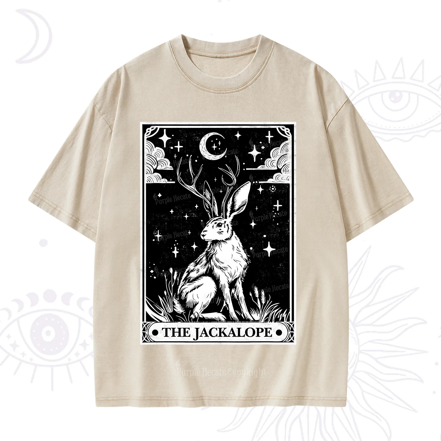 Purplehecate The Jackalope Tarot Washed T-Shirt